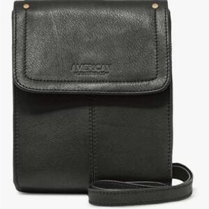 AMERICAN Leather Crossbody Bag - Black